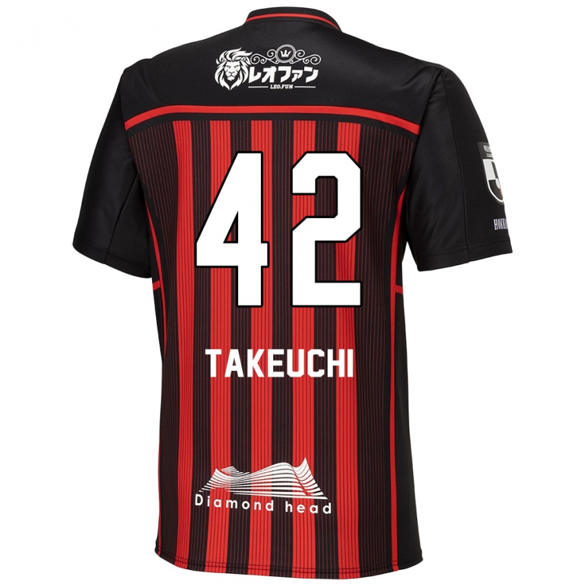 Kinder Ryuma Takeuchi #42 Rot Schwarz Heimtrikot Trikot 2024/25 T-Shirt Schweiz