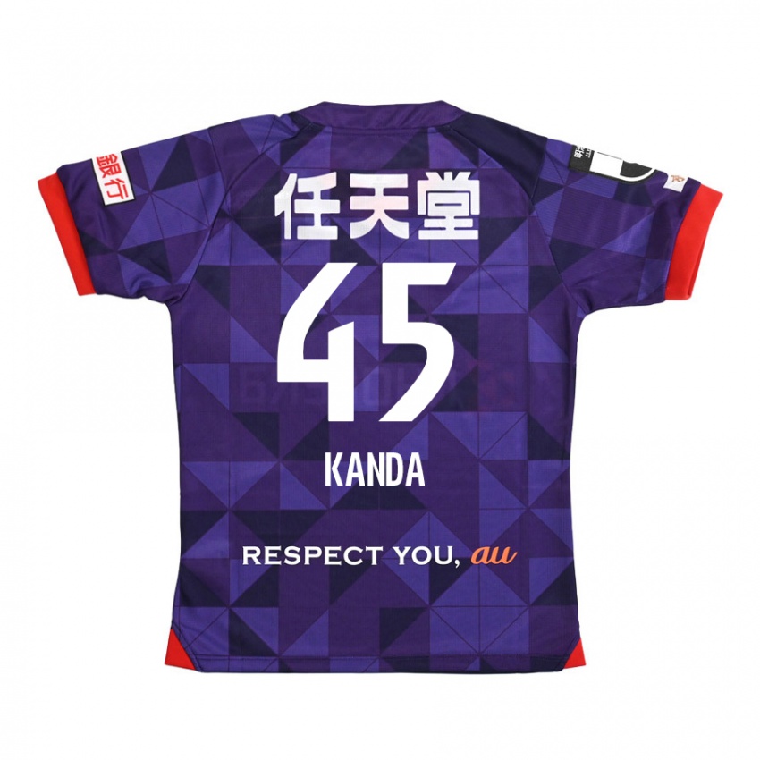 Kinder Kotaro Kanda #45 Lila Weiß Heimtrikot Trikot 2024/25 T-Shirt Schweiz