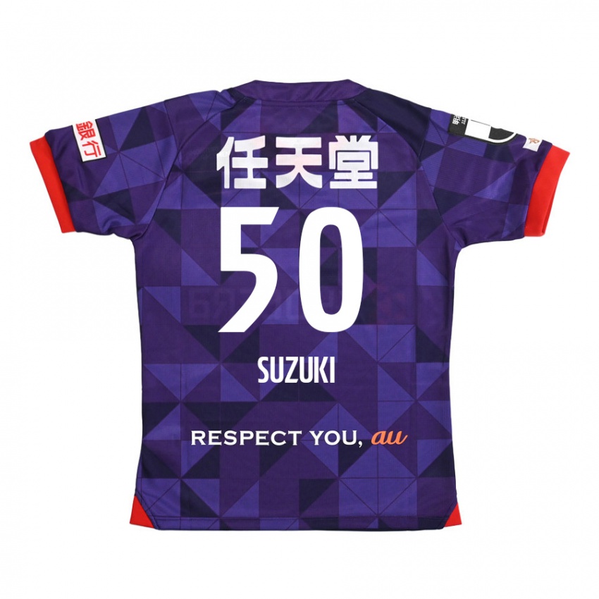 Kinder Yoshinori Suzuki #50 Lila Weiß Heimtrikot Trikot 2024/25 T-Shirt Schweiz