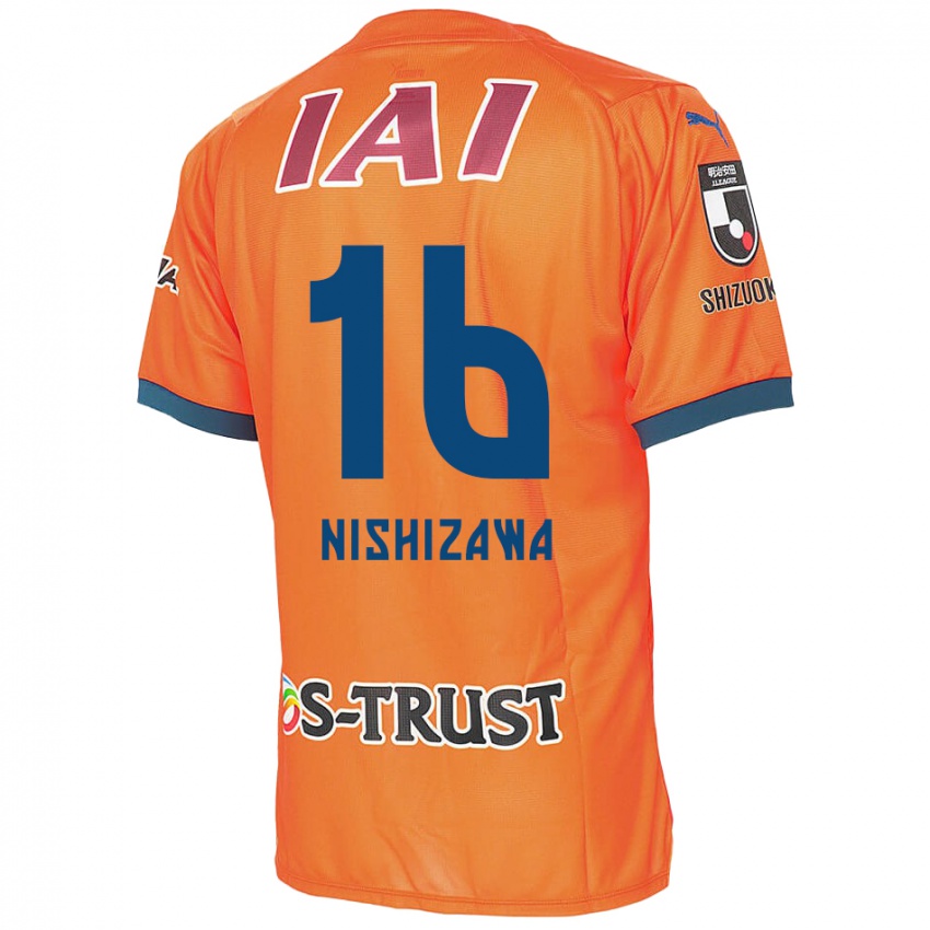 Kinder Kenta Nishizawa #16 Orange Blau Heimtrikot Trikot 2024/25 T-Shirt Schweiz