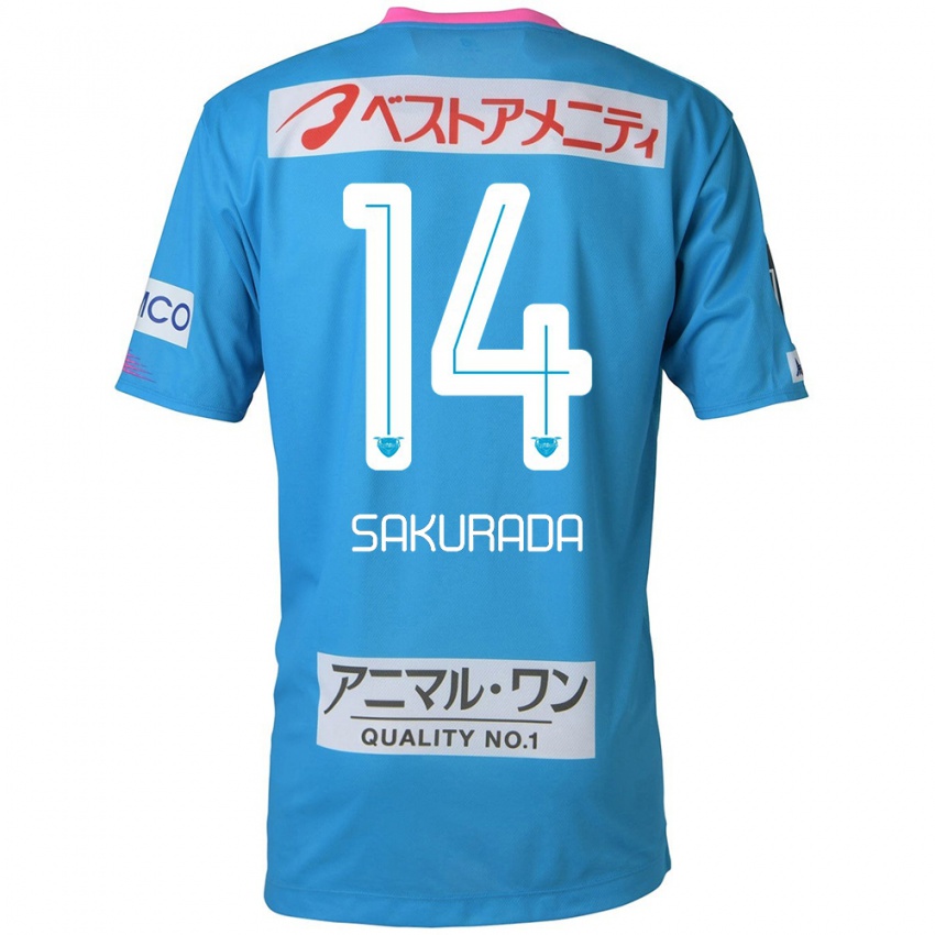 Kinder Ryu Sakurada #14 Blau Rosa Heimtrikot Trikot 2024/25 T-Shirt Schweiz