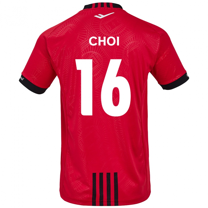 Kinder Jun Choi #16 Rot Schwarz Heimtrikot Trikot 2024/25 T-Shirt Schweiz