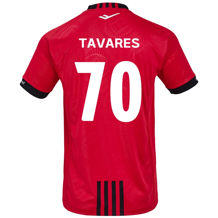 Kinder Ronaldo Tavares #70 Rot Schwarz Heimtrikot Trikot 2024/25 T-Shirt Schweiz