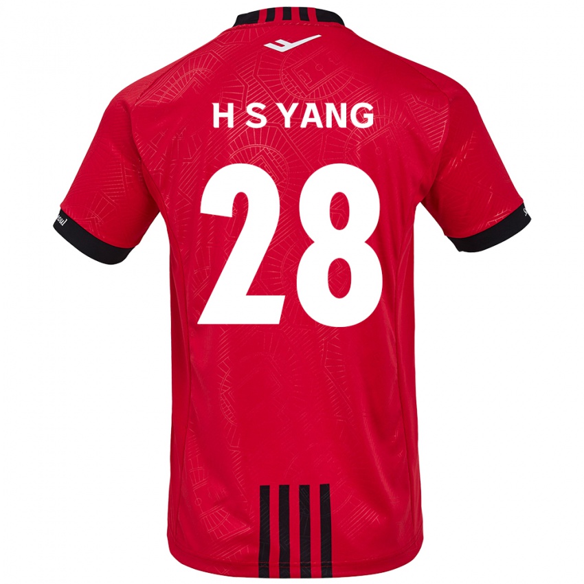 Kinder Seung-Hyeon Yang #28 Rot Schwarz Heimtrikot Trikot 2024/25 T-Shirt Schweiz