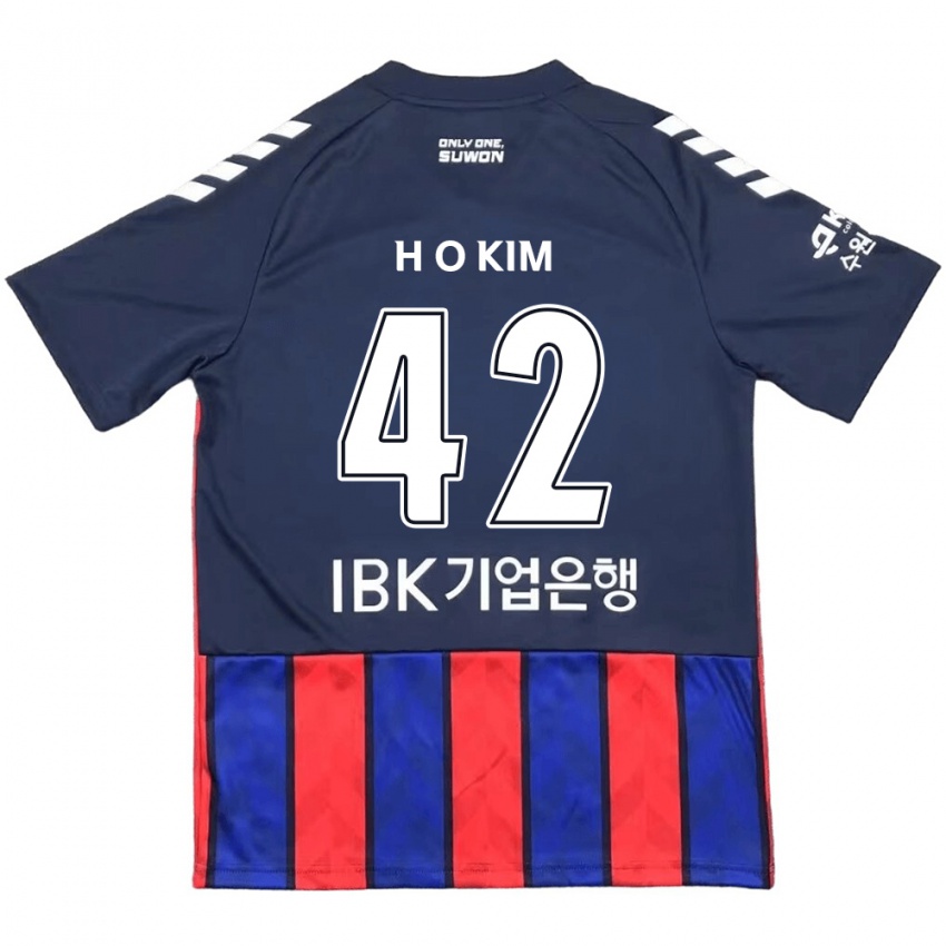 Kinder One-Hyung Kim #42 Blau Rot Heimtrikot Trikot 2024/25 T-Shirt Schweiz