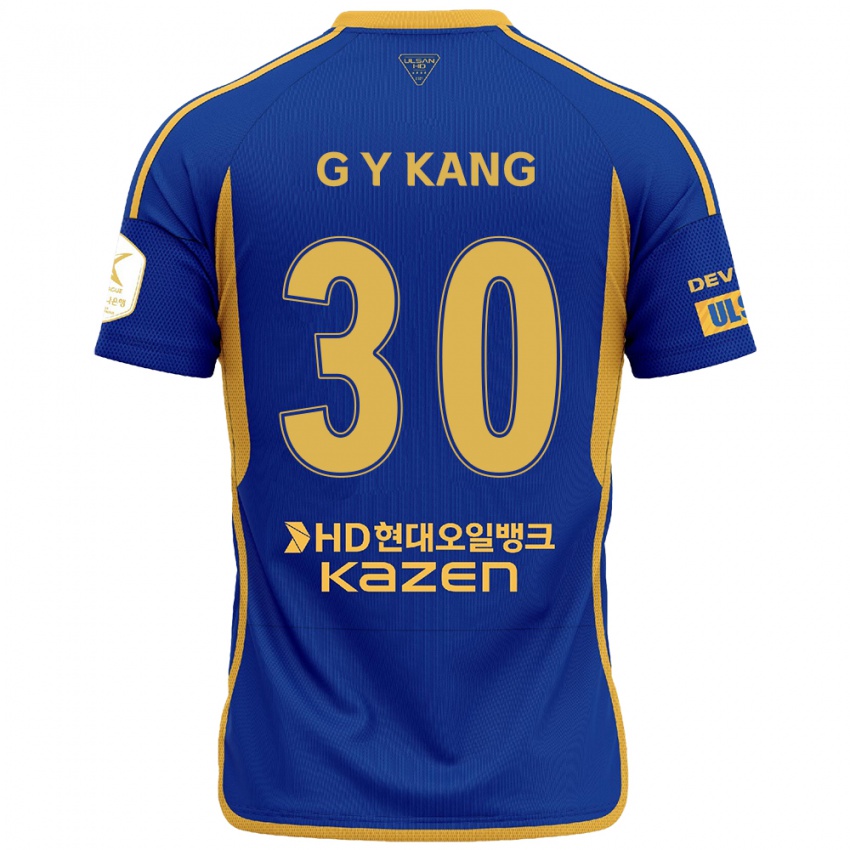 Kinder Yun-Gu Kang #30 Blau Gelb Heimtrikot Trikot 2024/25 T-Shirt Schweiz