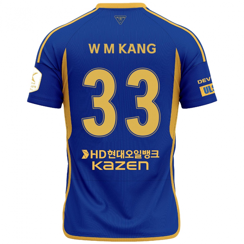 Kinder Min-Woo Kang #33 Blau Gelb Heimtrikot Trikot 2024/25 T-Shirt Schweiz