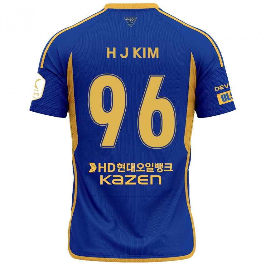 Kinder Ji-Hyun Kim #96 Blau Gelb Heimtrikot Trikot 2024/25 T-Shirt Schweiz