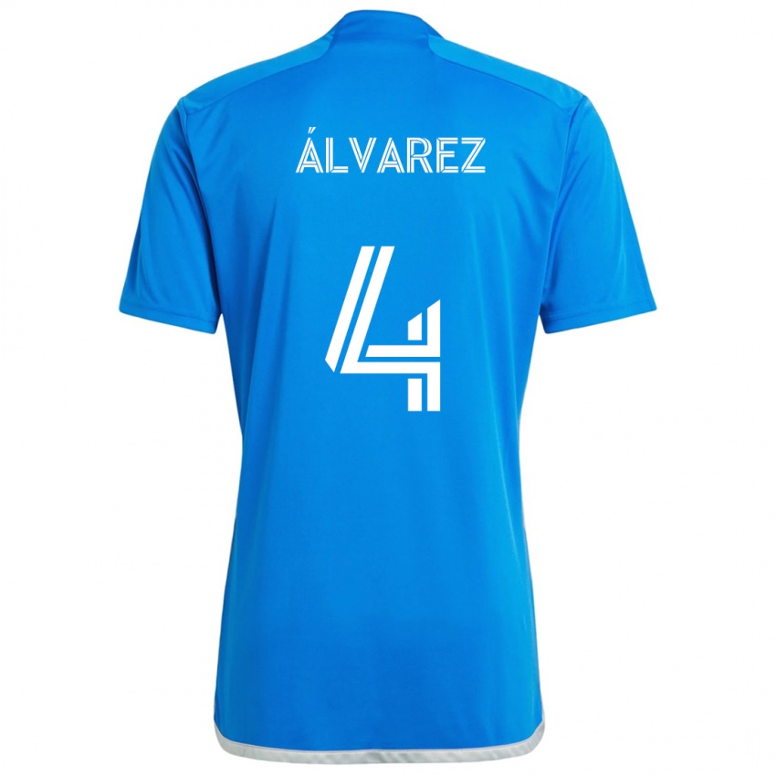 Kinder Fernando Álvarez #4 Blau Weiss Heimtrikot Trikot 2024/25 T-Shirt Schweiz