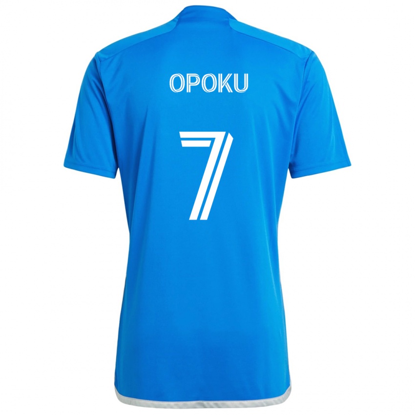 Kinder Kwadwo Opoku #7 Blau Weiss Heimtrikot Trikot 2024/25 T-Shirt Schweiz