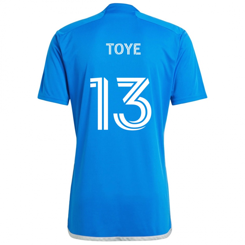 Kinder Mason Toye #13 Blau Weiss Heimtrikot Trikot 2024/25 T-Shirt Schweiz