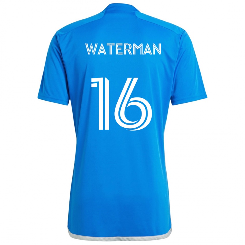 Kinder Joel Waterman #16 Blau Weiss Heimtrikot Trikot 2024/25 T-Shirt Schweiz