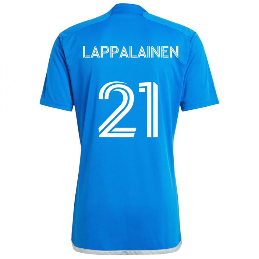 Kinder Lassi Lappalainen #21 Blau Weiss Heimtrikot Trikot 2024/25 T-Shirt Schweiz