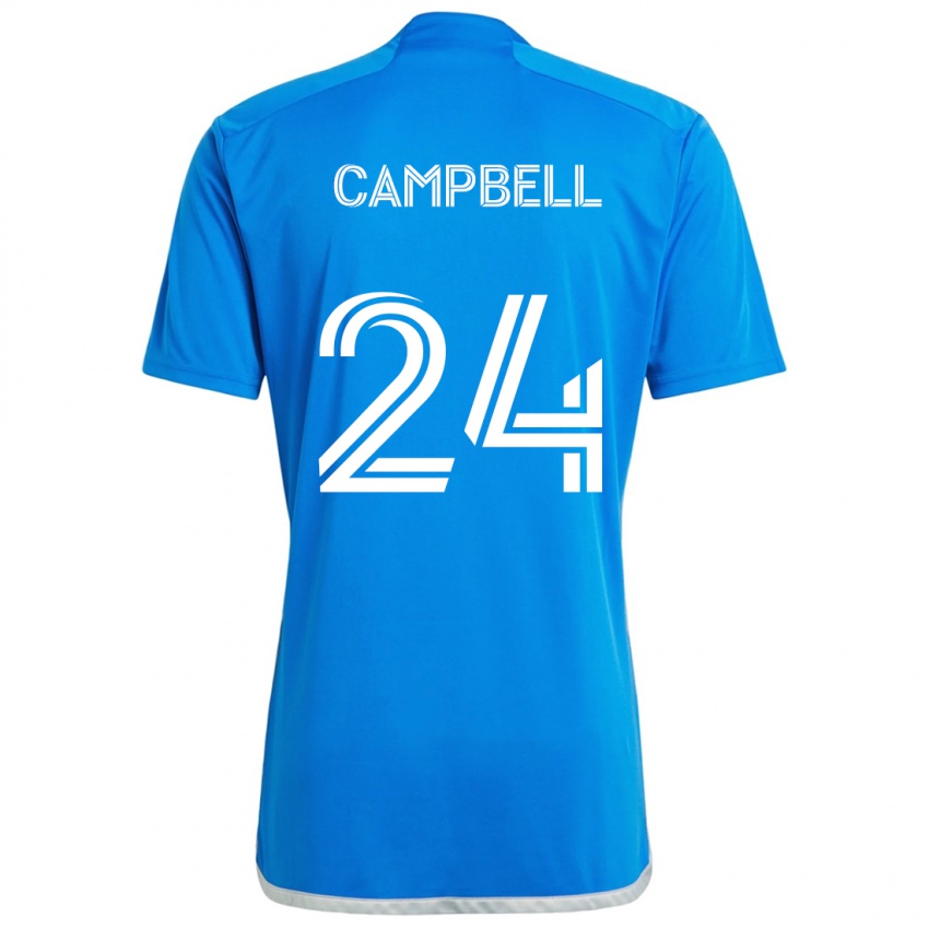 Kinder George Campbell #24 Blau Weiss Heimtrikot Trikot 2024/25 T-Shirt Schweiz