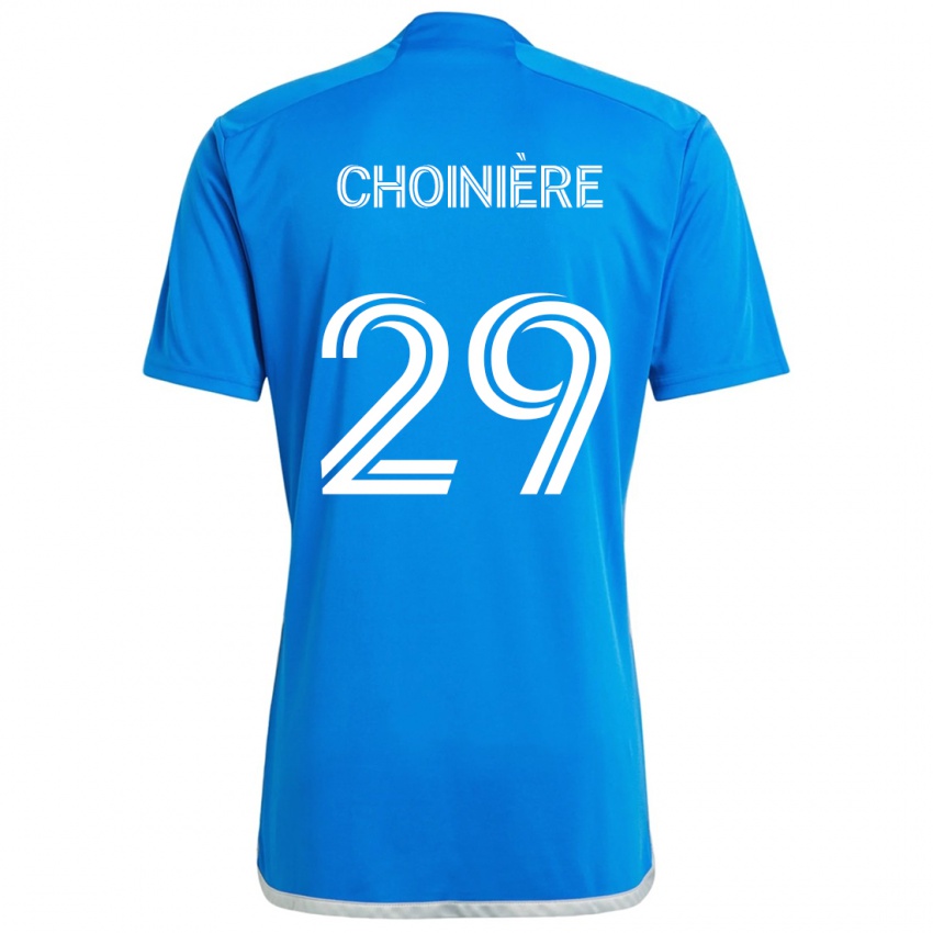 Kinder Mathieu Choinière #29 Blau Weiss Heimtrikot Trikot 2024/25 T-Shirt Schweiz