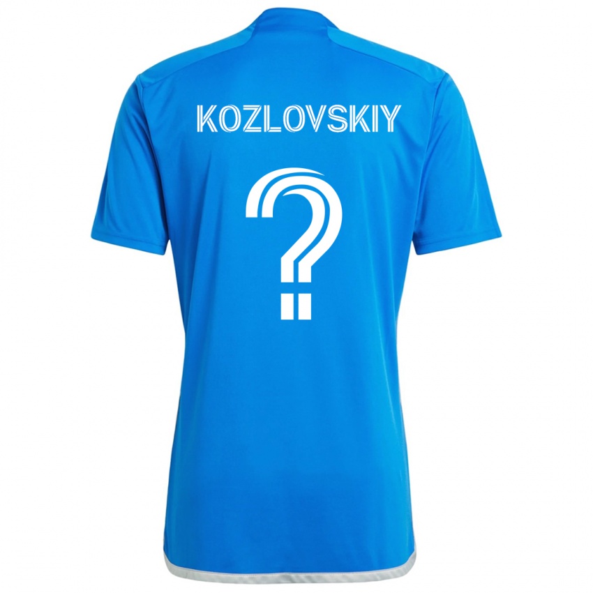 Kinder Sergei Kozlovskiy #0 Blau Weiss Heimtrikot Trikot 2024/25 T-Shirt Schweiz