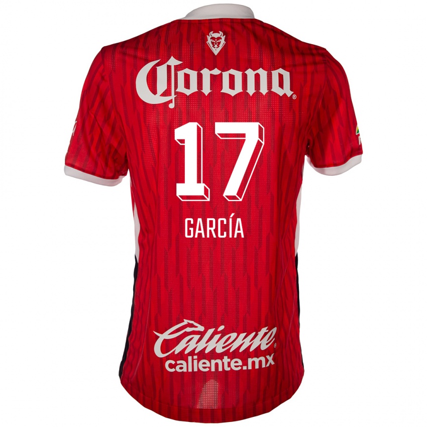 Kinder Brian García #17 Rot-Weiss Heimtrikot Trikot 2024/25 T-Shirt Schweiz