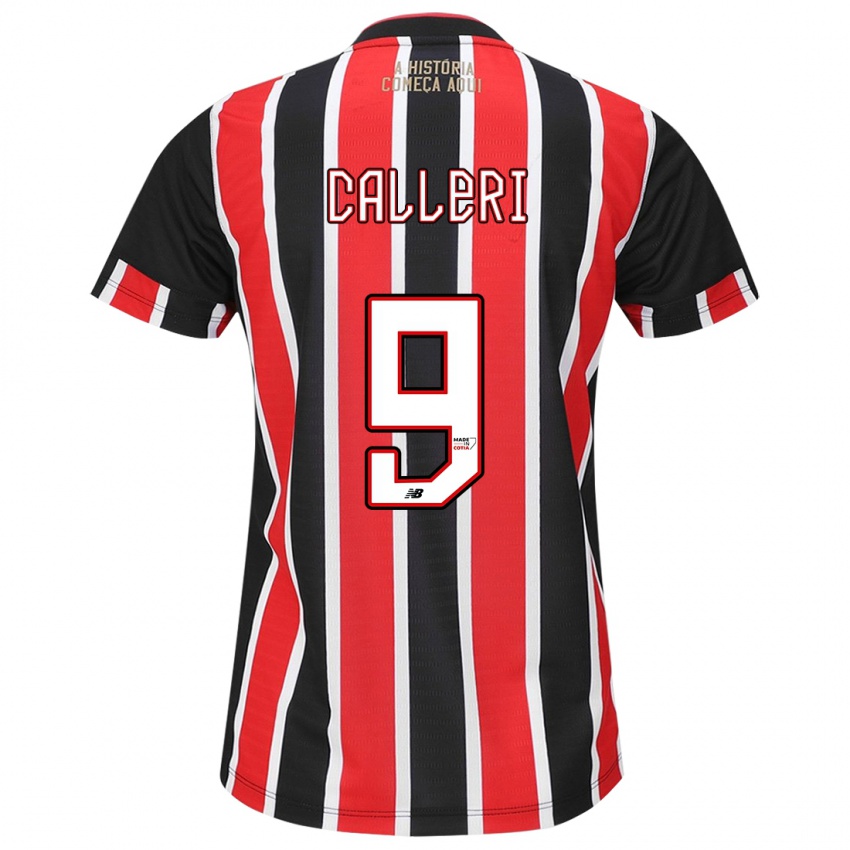 Kinder Jonathan Calleri #9 Schwarz Rot Weiß Auswärtstrikot Trikot 2024/25 T-Shirt Schweiz