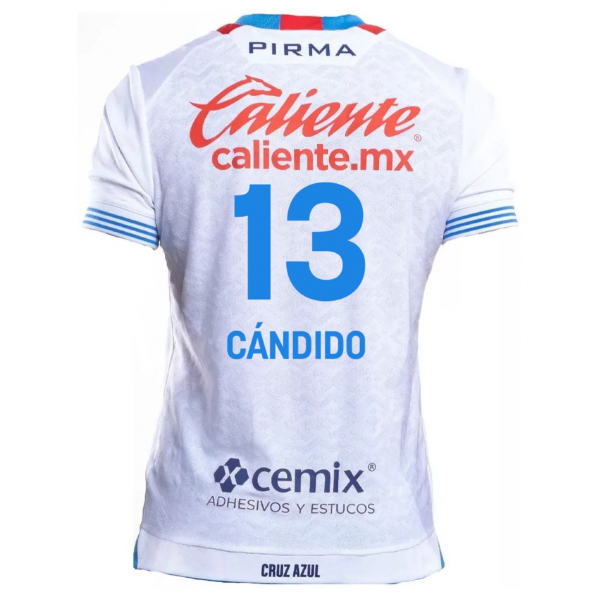 Enfant Maillot Camilo Cándido #13 Blanc Bleu Tenues Extérieur 2024/25 T-Shirt Suisse