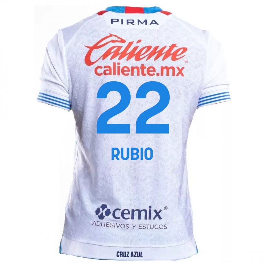 Enfant Maillot Raymundo Rubio #22 Blanc Bleu Tenues Extérieur 2024/25 T-Shirt Suisse