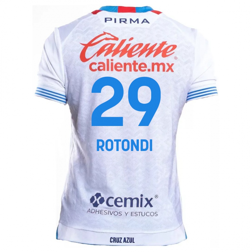 Enfant Maillot Carlos Rotondi #29 Blanc Bleu Tenues Extérieur 2024/25 T-Shirt Suisse