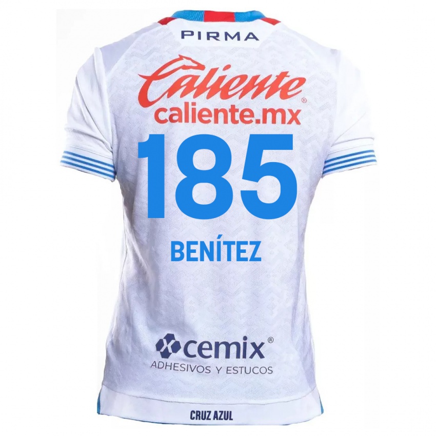 Enfant Maillot Cristopher Benitez #185 Blanc Bleu Tenues Extérieur 2024/25 T-Shirt Suisse