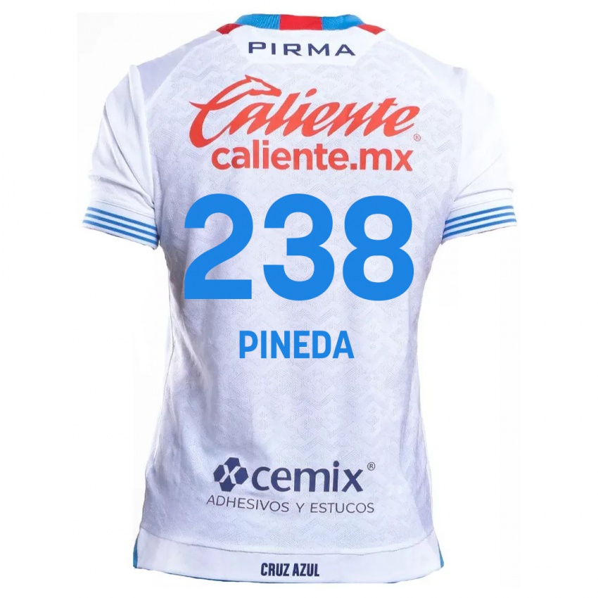 Enfant Maillot Zadiel Pineda #238 Blanc Bleu Tenues Extérieur 2024/25 T-Shirt Suisse