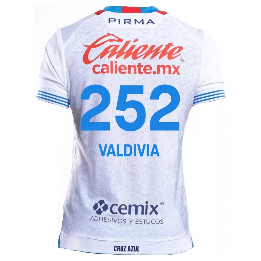 Enfant Maillot Christian Valdivia #252 Blanc Bleu Tenues Extérieur 2024/25 T-Shirt Suisse