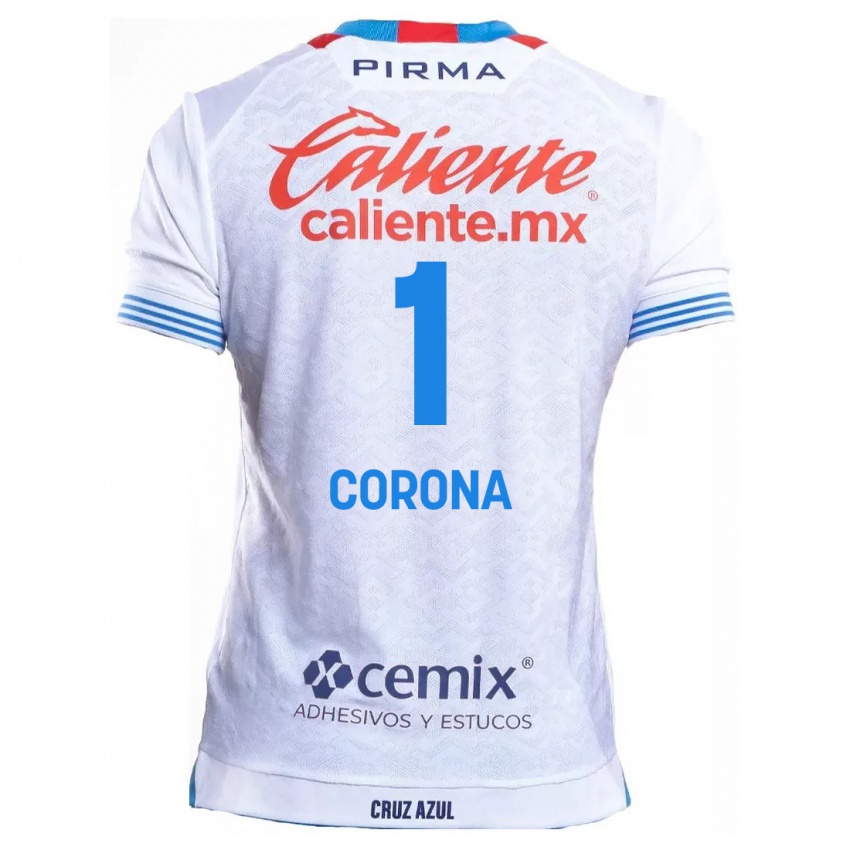 Enfant Maillot Jose De Jesus Corona #1 Blanc Bleu Tenues Extérieur 2024/25 T-Shirt Suisse