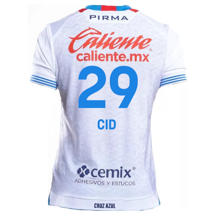 Enfant Maillot Claudia Cid #29 Blanc Bleu Tenues Extérieur 2024/25 T-Shirt Suisse