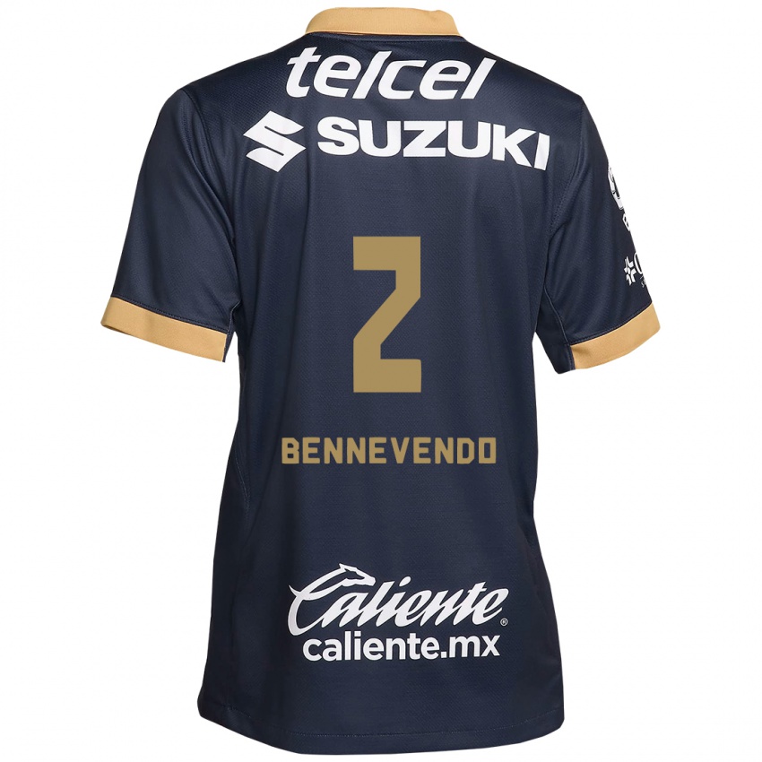 Kinder Pablo Bennevendo #2 Obsidian Gold Weiß Auswärtstrikot Trikot 2024/25 T-Shirt Schweiz