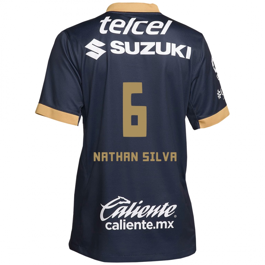 Kinder Nathan Silva #6 Obsidian Gold Weiß Auswärtstrikot Trikot 2024/25 T-Shirt Schweiz