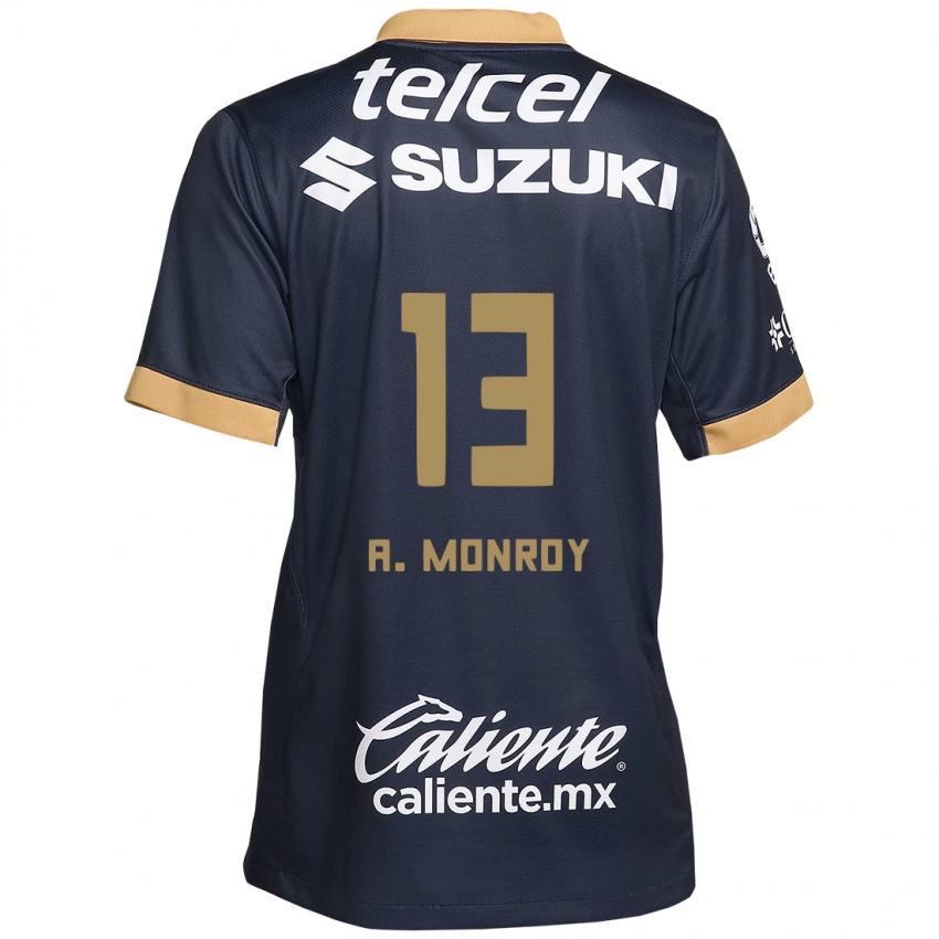 Kinder Pablo Monroy #13 Obsidian Gold Weiß Auswärtstrikot Trikot 2024/25 T-Shirt Schweiz