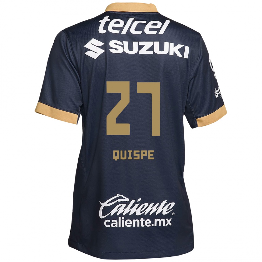 Kinder Piero Quispe #27 Obsidian Gold Weiß Auswärtstrikot Trikot 2024/25 T-Shirt Schweiz