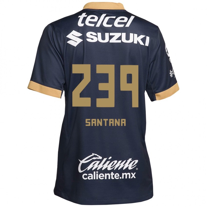 Kinder Guillermo Santana #239 Obsidian Gold Weiß Auswärtstrikot Trikot 2024/25 T-Shirt Schweiz