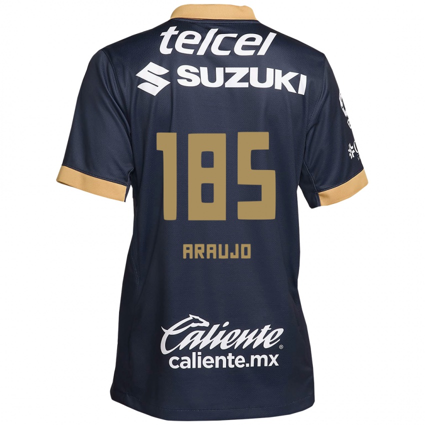 Kinder Andrés Araujo #185 Obsidian Gold Weiß Auswärtstrikot Trikot 2024/25 T-Shirt Schweiz