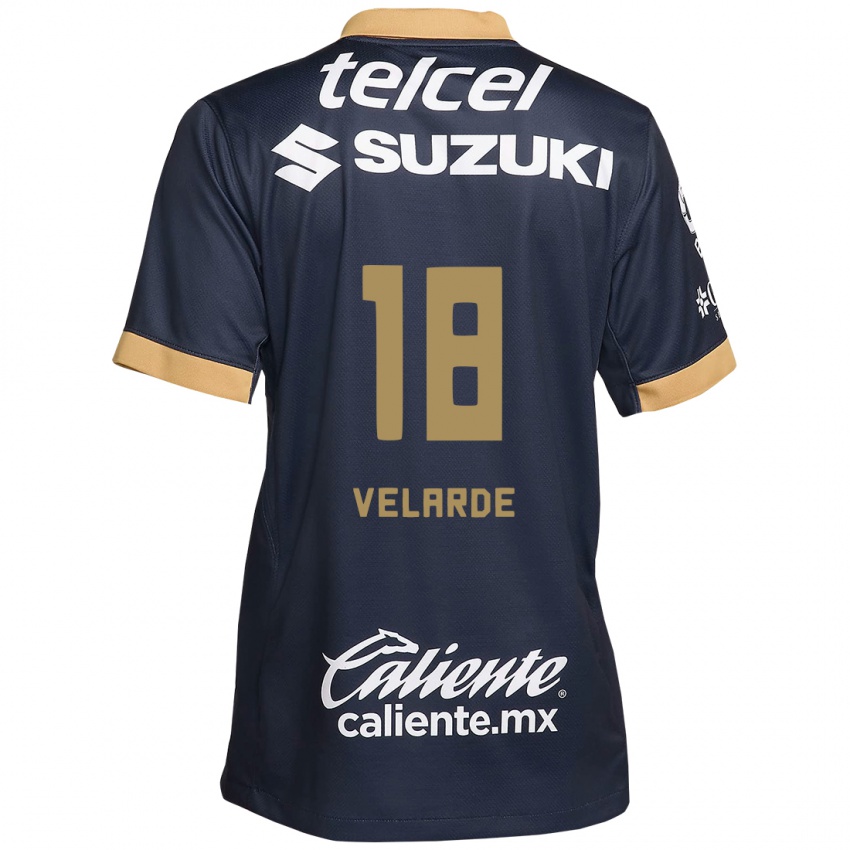 Kinder Efrain Velarde #18 Obsidian Gold Weiß Auswärtstrikot Trikot 2024/25 T-Shirt Schweiz