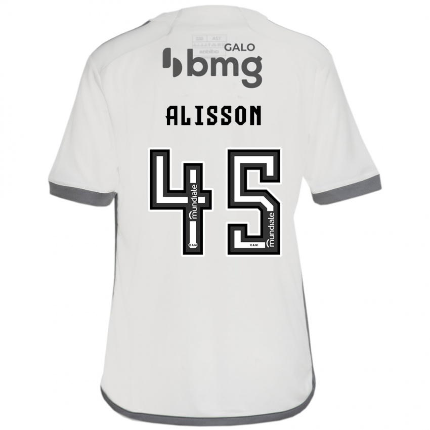 Enfant Maillot Alisson #45 Blanc Cassé Tenues Extérieur 2024/25 T-Shirt Suisse