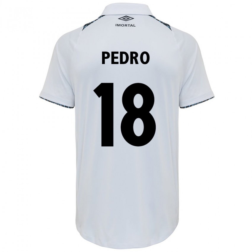 Enfant Maillot João Pedro #18 Blanc Bleu Tenues Extérieur 2024/25 T-Shirt Suisse