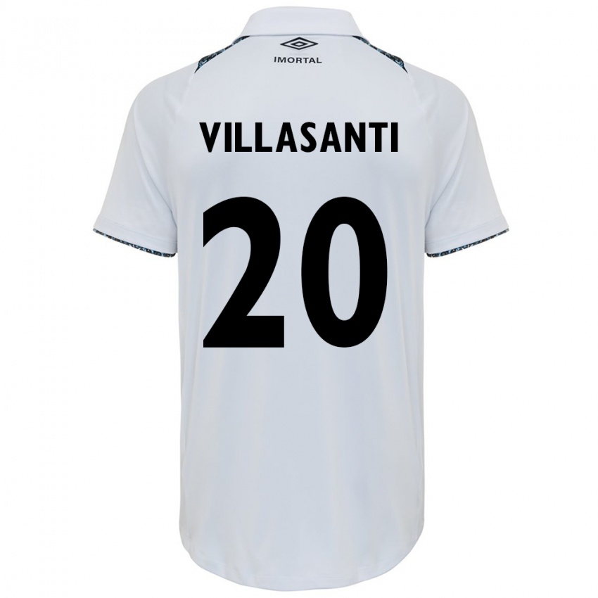 Enfant Maillot Mathías Villasanti #20 Blanc Bleu Tenues Extérieur 2024/25 T-Shirt Suisse