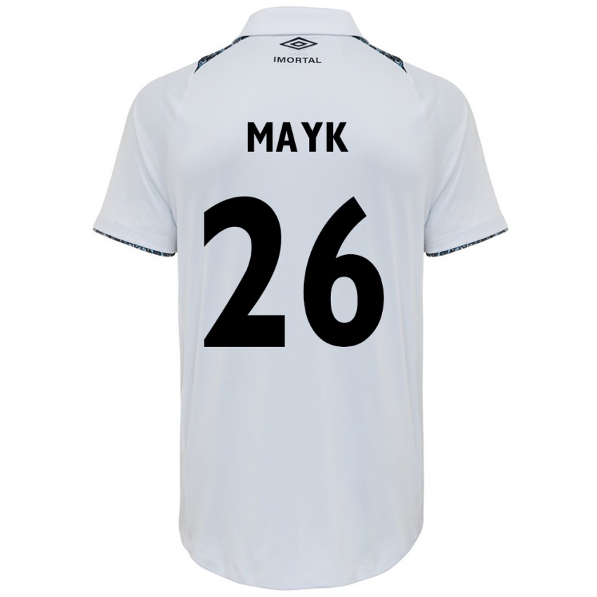 Enfant Maillot Mayk #26 Blanc Bleu Tenues Extérieur 2024/25 T-Shirt Suisse