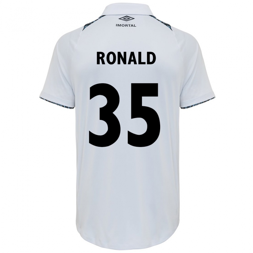 Enfant Maillot Ronald #35 Blanc Bleu Tenues Extérieur 2024/25 T-Shirt Suisse