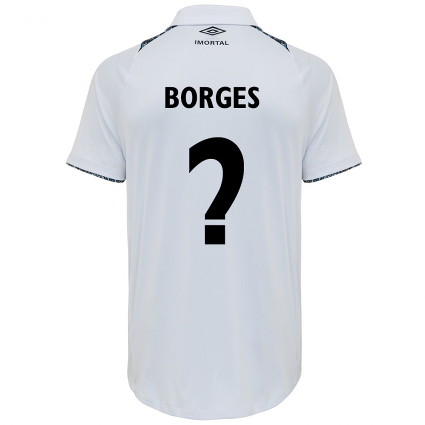 Enfant Maillot Nathan Borges #0 Blanc Bleu Tenues Extérieur 2024/25 T-Shirt Suisse