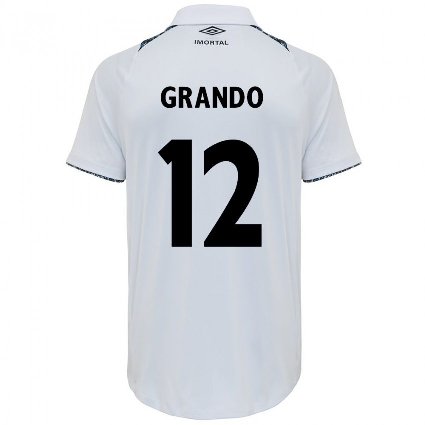 Enfant Maillot Gabriel Grando #12 Blanc Bleu Tenues Extérieur 2024/25 T-Shirt Suisse