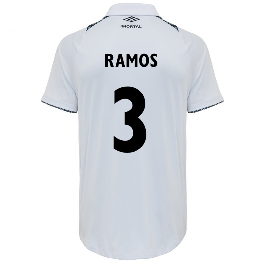 Enfant Maillot João Ramos #3 Blanc Bleu Tenues Extérieur 2024/25 T-Shirt Suisse