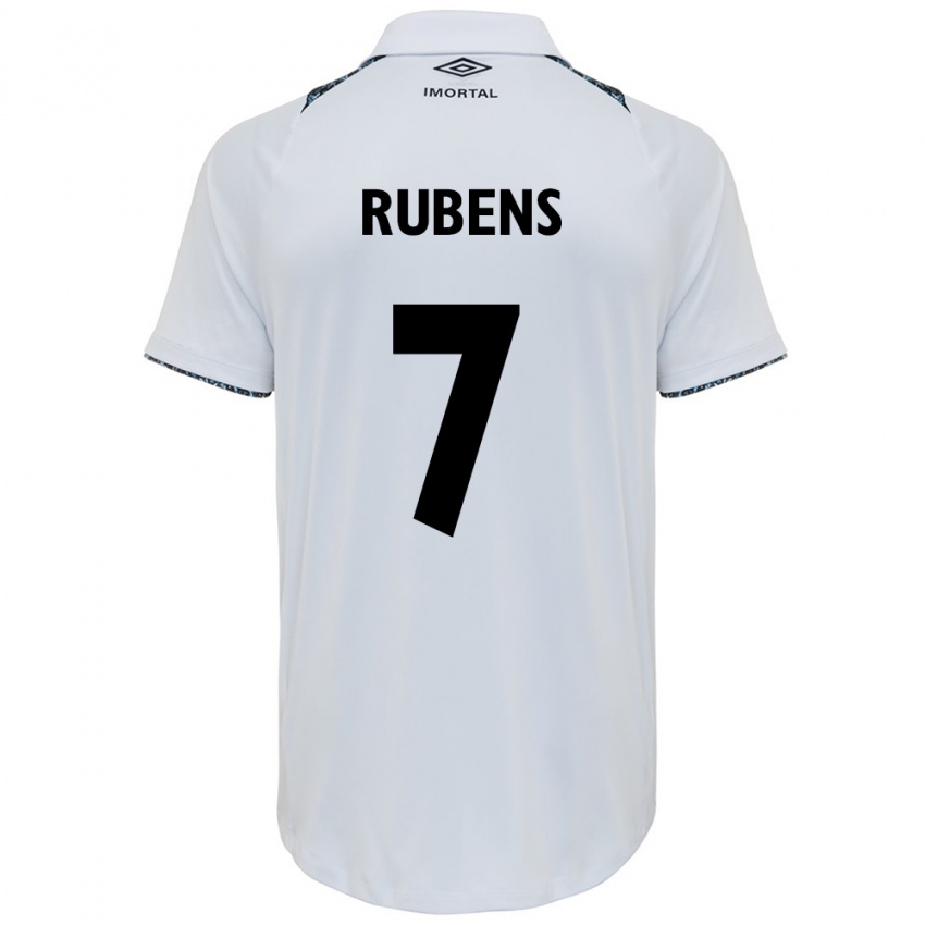 Enfant Maillot Rubens #7 Blanc Bleu Tenues Extérieur 2024/25 T-Shirt Suisse