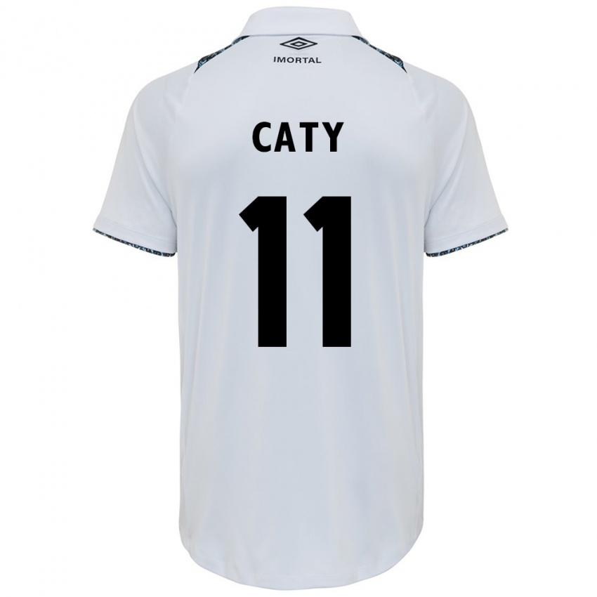 Enfant Maillot Caty #11 Blanc Bleu Tenues Extérieur 2024/25 T-Shirt Suisse