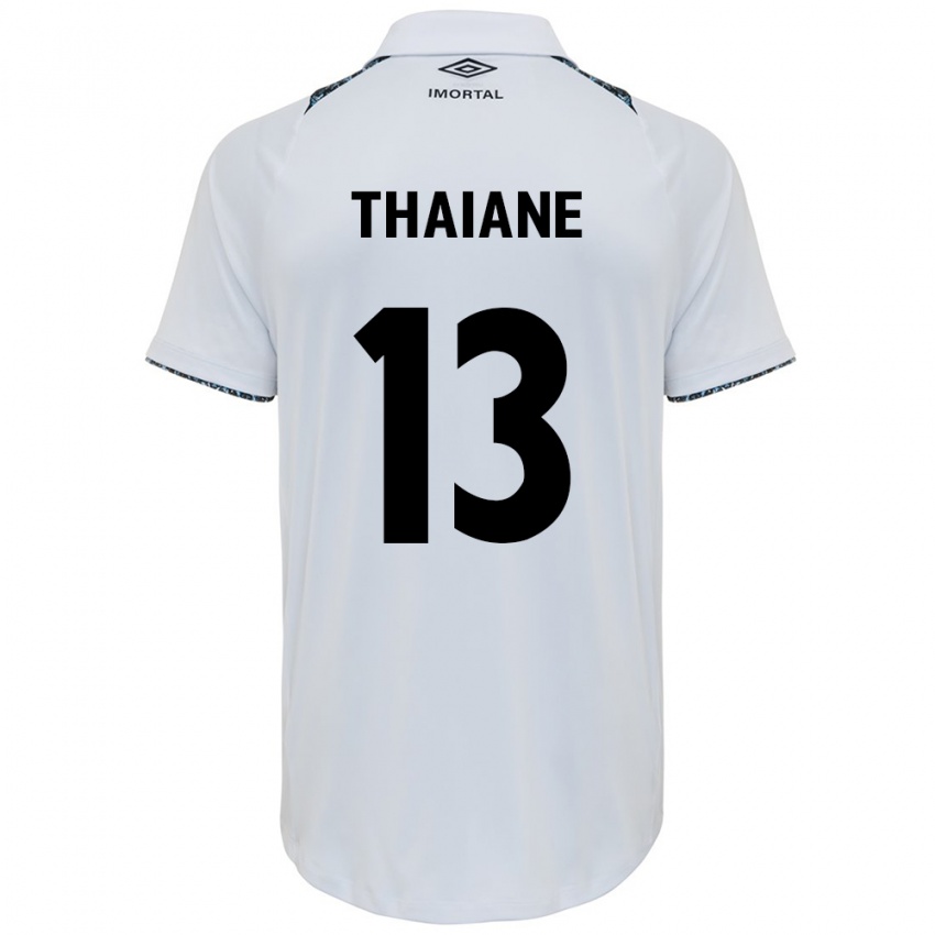 Enfant Maillot Thaiane #13 Blanc Bleu Tenues Extérieur 2024/25 T-Shirt Suisse