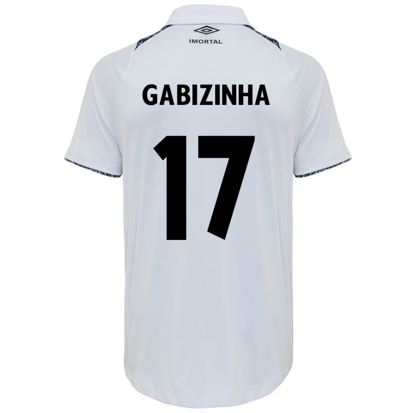 Enfant Maillot Gabizinha #17 Blanc Bleu Tenues Extérieur 2024/25 T-Shirt Suisse