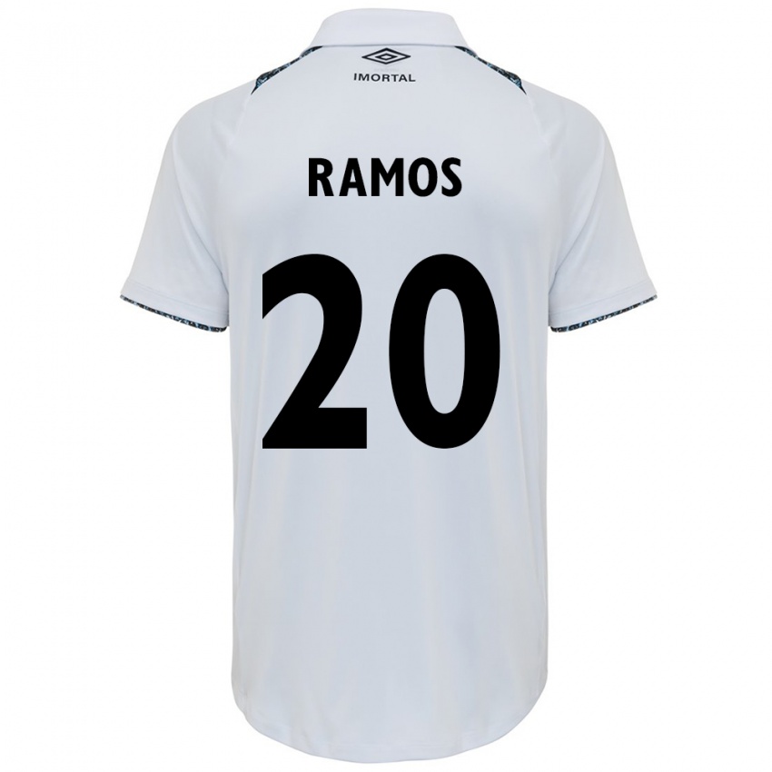 Enfant Maillot Mónica Ramos #20 Blanc Bleu Tenues Extérieur 2024/25 T-Shirt Suisse